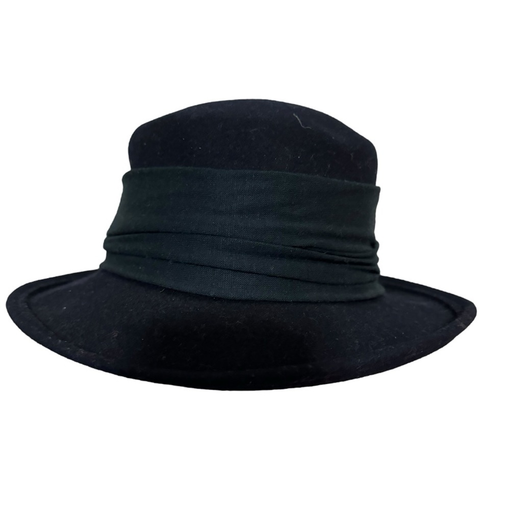 Bollman hat co - 100% Wool - Navy fedora hat with ruched band